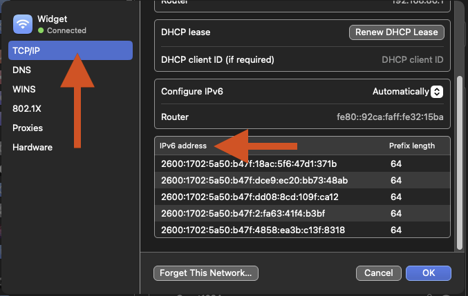 macOS 系統設定中的 WiFi 對話框