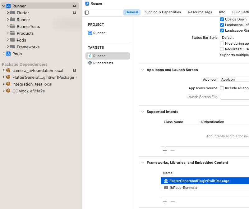 要移除的 `FlutterGeneratedPluginSwiftPackage`