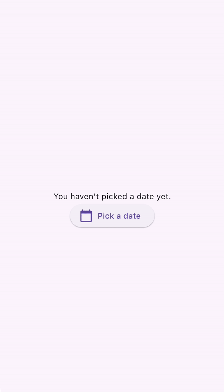 一個 GIF,顯示指標點擊標有「Pick a date」的按鈕,接著出現日期選擇器。選擇了 8 月 30 日(星期五),並點擊了「OK」按鈕。