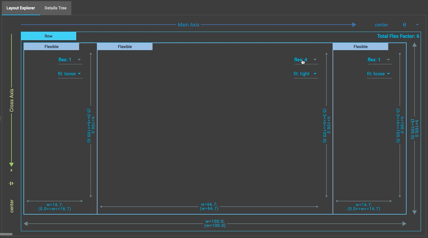 Layout Explorer 變更 flex factor