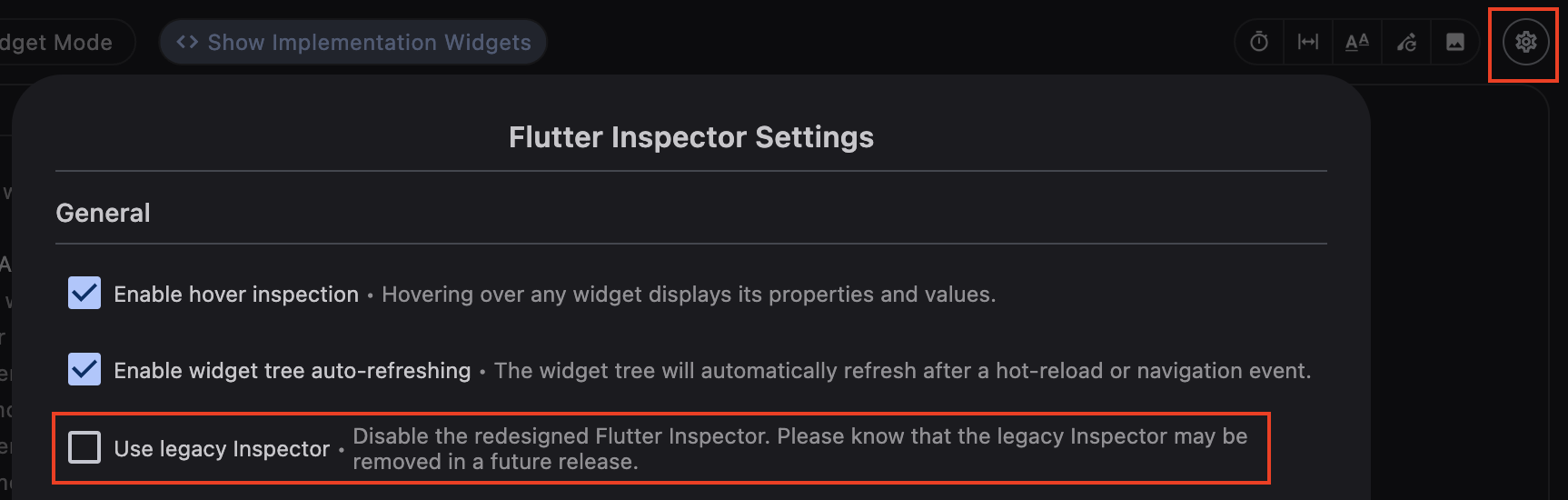 Legacy inspector setting Legacy inspector setting
