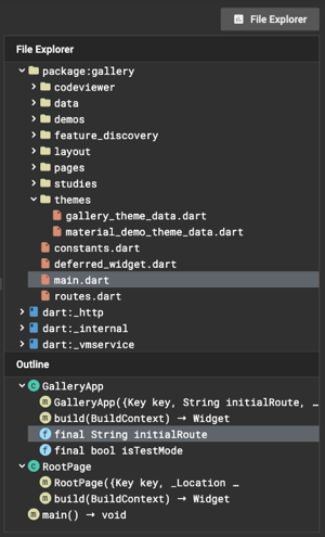 Outline view selected library Outline view selected library